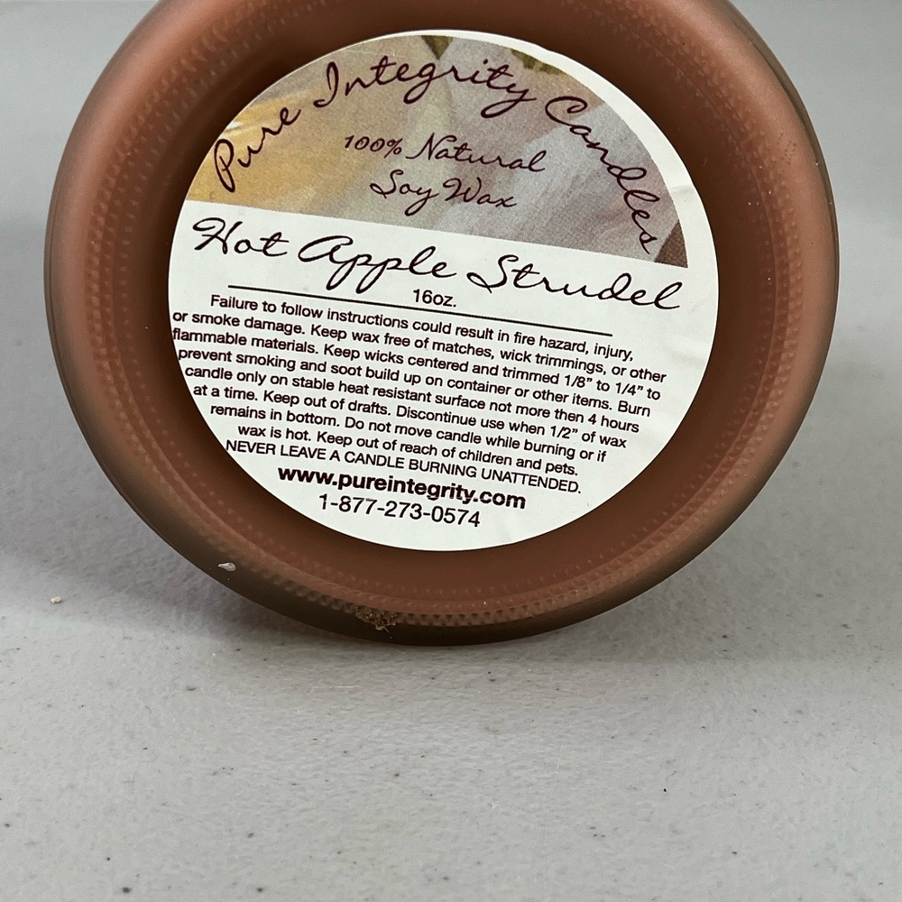 Pure Integrity Soy Candle - Hot Apple Strudel-16 oz- 100% natural soy wax - Picture 7 of 8